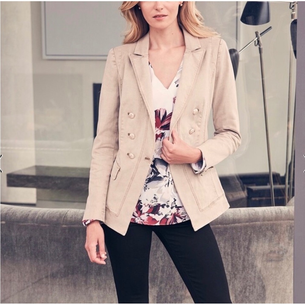 WHITE HOUSE BLACK MARKET Tan Trophy Jacket Blazer | Size 6 - Picture 4 of 16